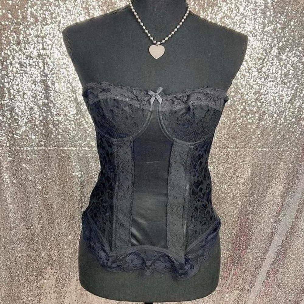 ❌SOLD❌ Etam black lace unlined corset size 36B - Picture 1 of 4